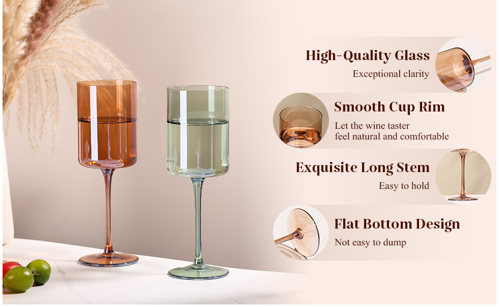 Colorful Square Crystal Wine Glasses with Stem wholesale in China