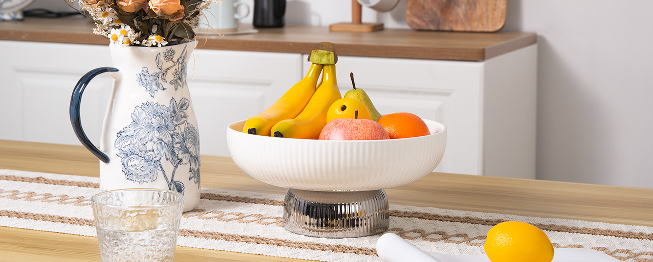 Ceramic Fruit Bowl with Pedestal wholesale in China