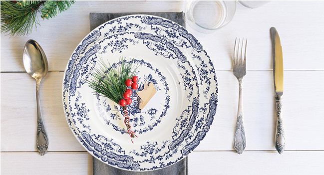 Blue Floral Ceramic Plates Wholesale in China