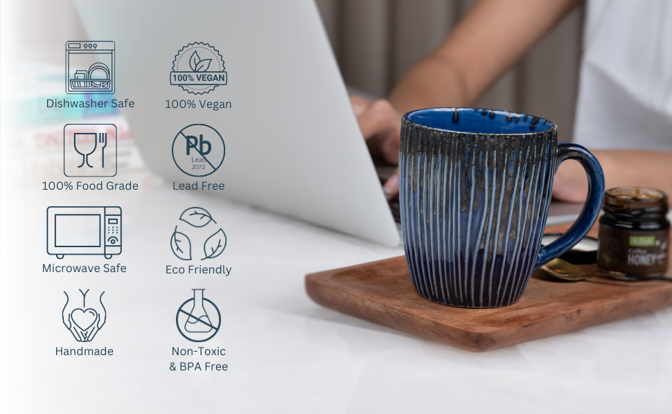 Premium Blue Ceramic Coffee Mug