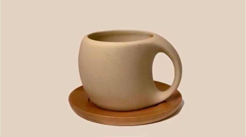 Ceramic Coffee and Tea Cup with Natural Acacia Wood Saucer wholesale