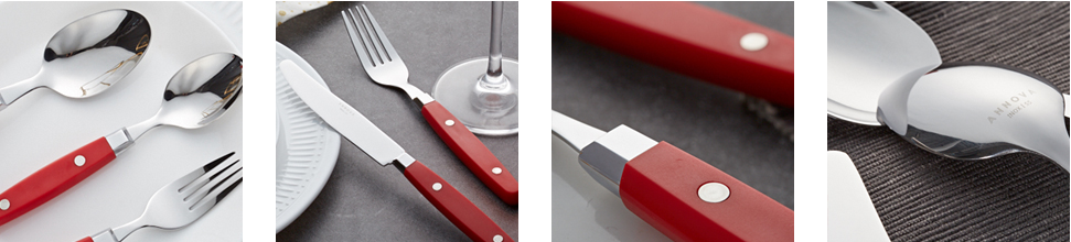 Silverware  Stainless Steel Cutlery Color Handle With Rivet