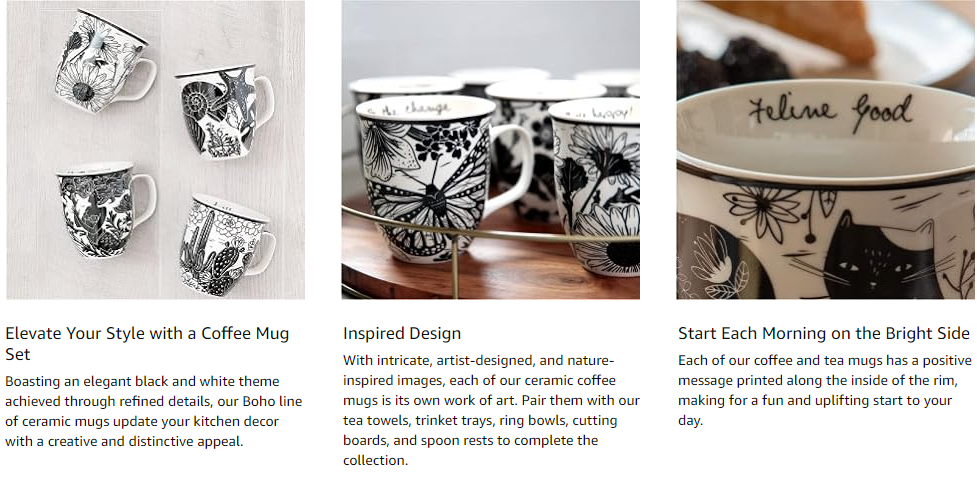 Stylish Black and White Boho Ceramic Butterfly Mug | Wholesale in China