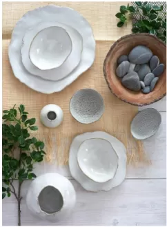 Large Free-Form Edge Glazed Ceramic Bowl Wholesale in China