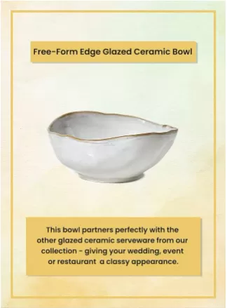 Large Free-Form Edge Glazed Ceramic Bowl Wholesale in China