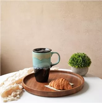 Ceramic Travel Coffeel Mug with Handle and Lid Wholesale in China