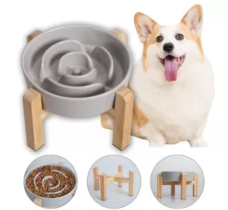 Raised Ceramic Dog Bowls with Anti-Slip Stand Wholesale in China