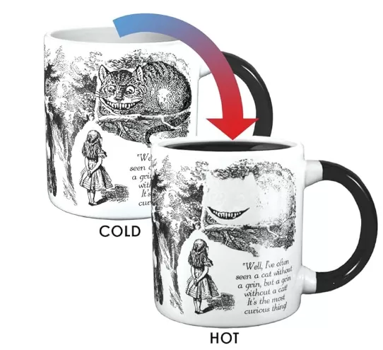 The Disappearing Cheshire Cat Heat Transforming Color Changing Reveal ceramic Mug