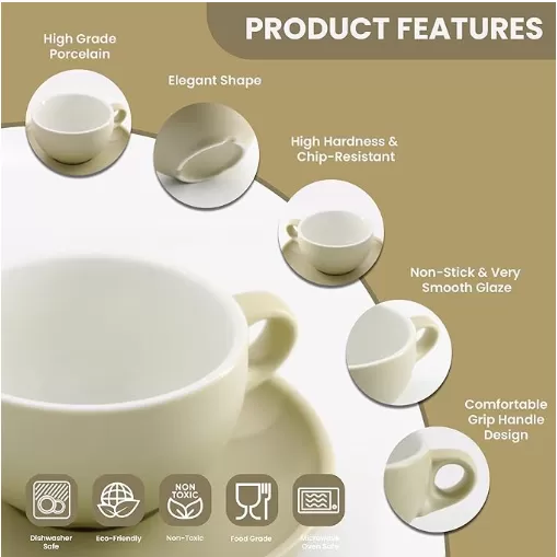 Espresso Ceramic Cups with Saucer wholesale