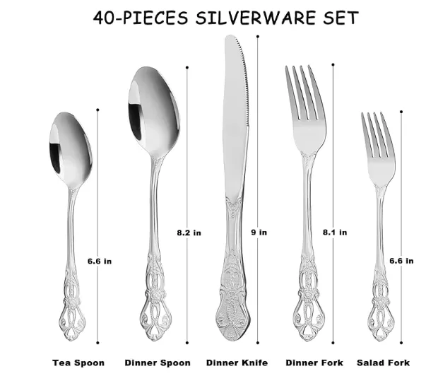 Stainless Steel Gorgeous Retro Royal Flatware Set