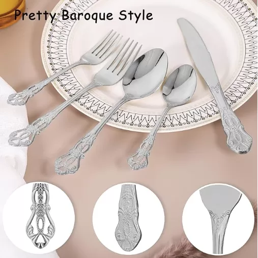 Stainless Steel Gorgeous Retro Royal Flatware Set