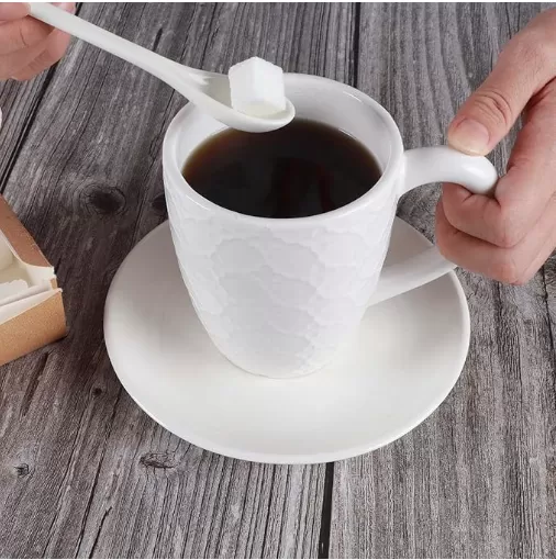 Cream White Ceramic Coffee Mugs Set