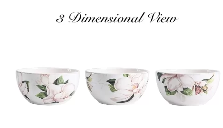 Magnolia Floral Ceramic Bowls Set of 4