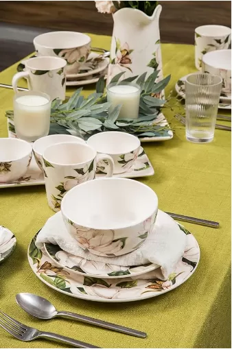 Magnolia Floral Ceramic Bowls Set of 4