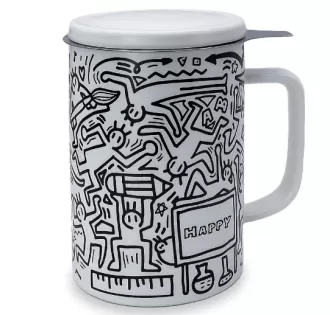 Doodle Style Porcelain Tea Infuser Mug