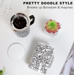 Enhance Your Tea Rituals with Doodle Style Porcelain Tea Infuser Mugs from a Leading Supplier in China