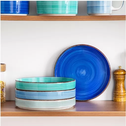 32oz Shallow Bowl Plates, Ceramic Pasta Plates