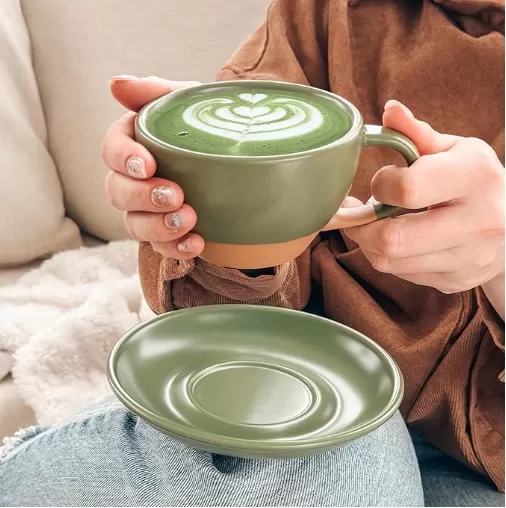 10.5 oz Latte Art Mug With Saucer