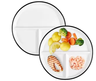 8" Ceramic Portion Control Divided Plates