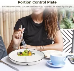 Master Portion Control with Ease: 8" Ceramic Portion Control Divided Plates Supplier in China