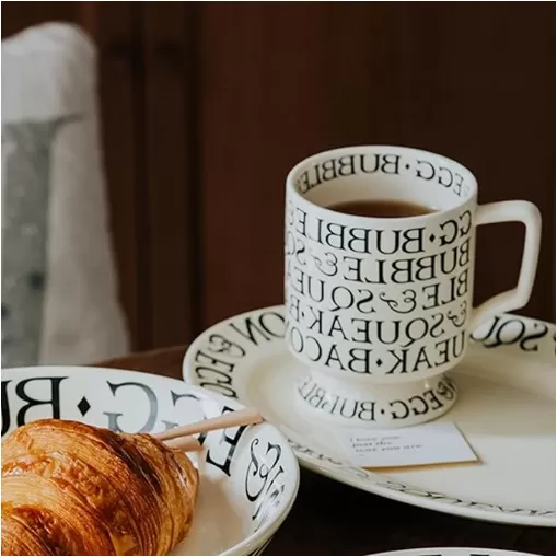 Ceramic Roman Coffee Cup with Saucer