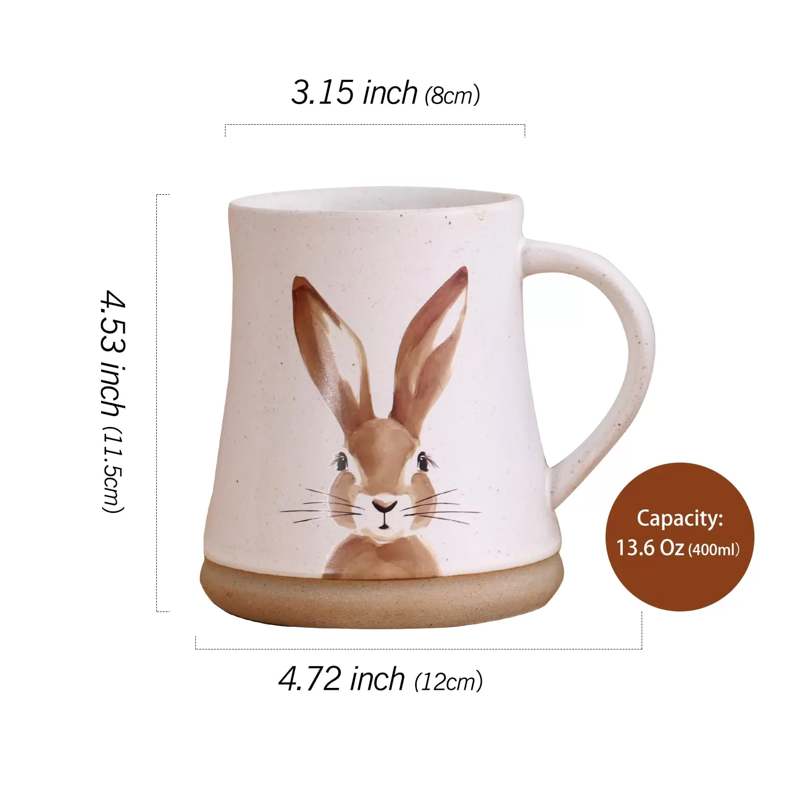 13.6 Oz Large Ceramic Clay Coffee Mug