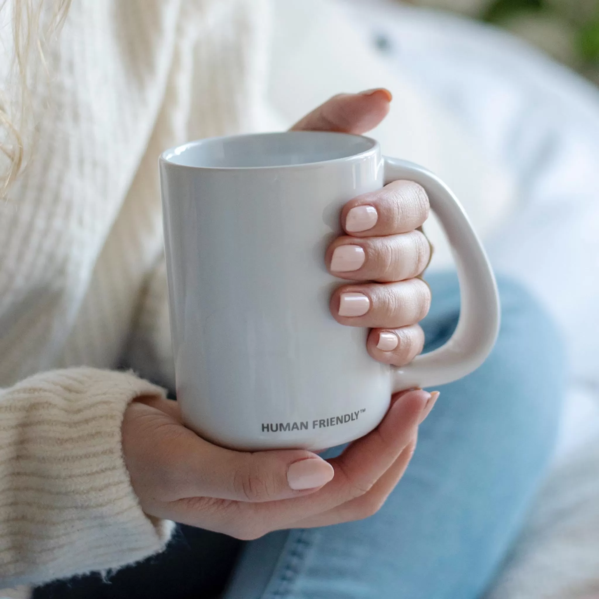 12oz Ceramic Mug with Large Wide Handle