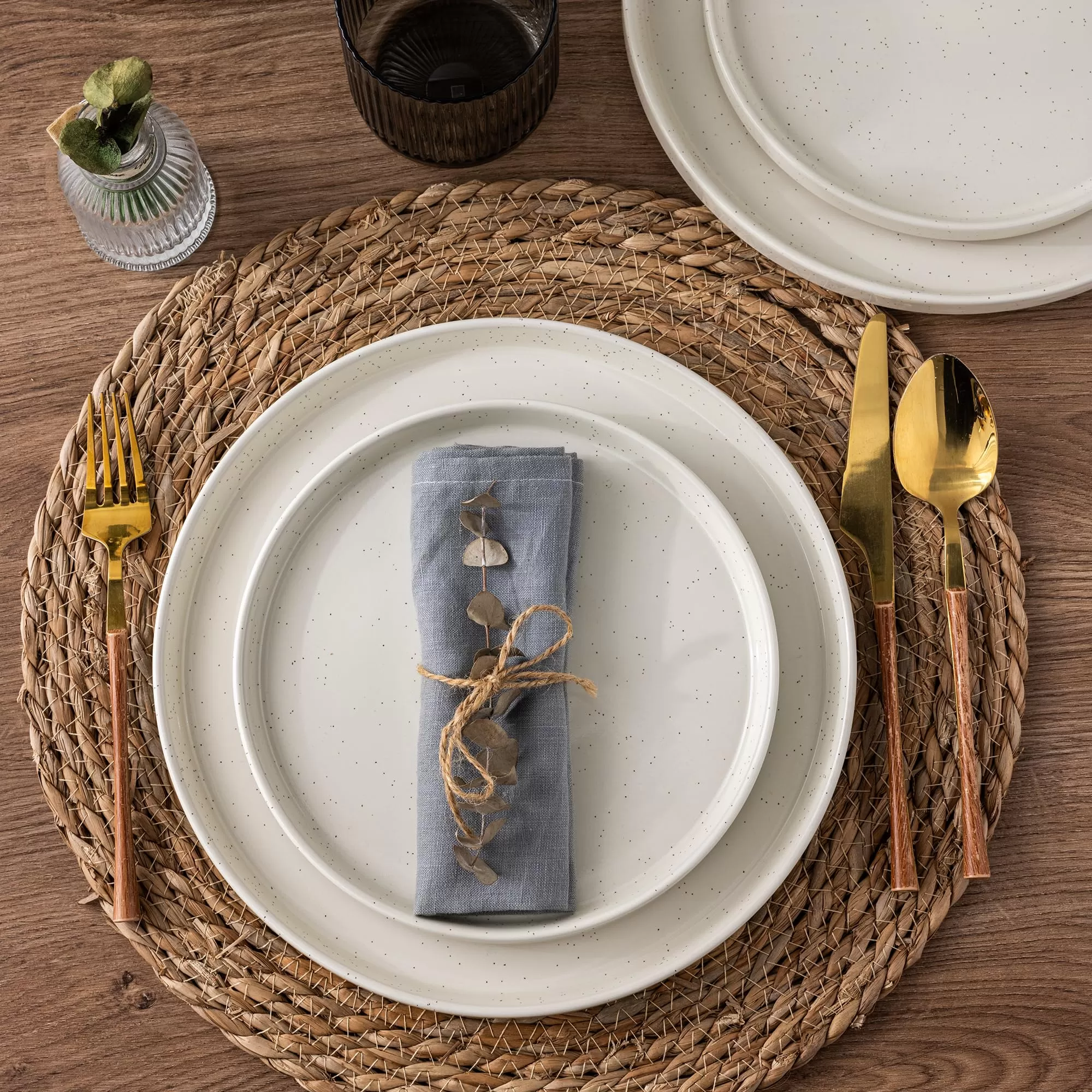 Ceramic Speckled Stoneware Dinnerware Set