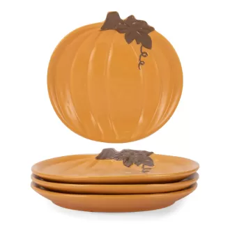 Pumpkin Shaped 8 x 8 Inch Ceramic Small Dining Plates