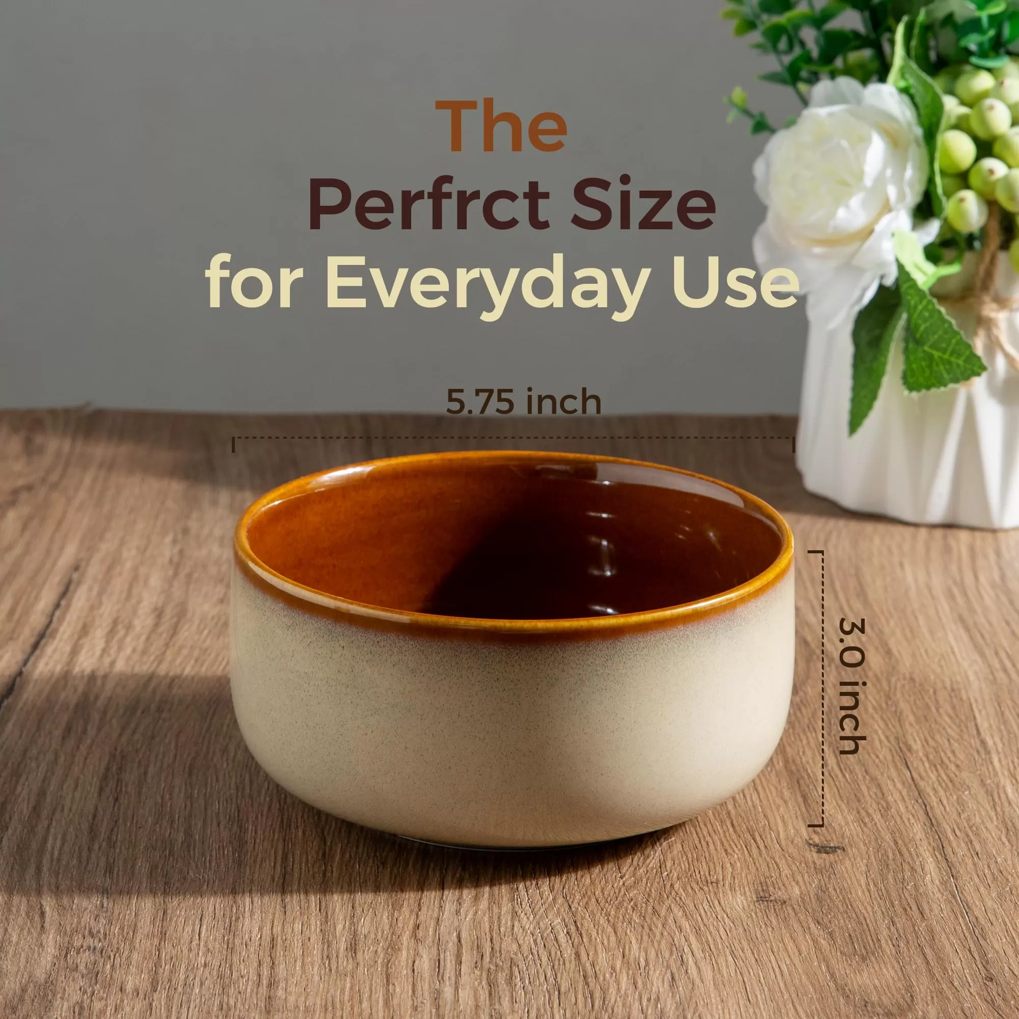 22 OZ Double Color Ceramic Flat Cereal Bowls