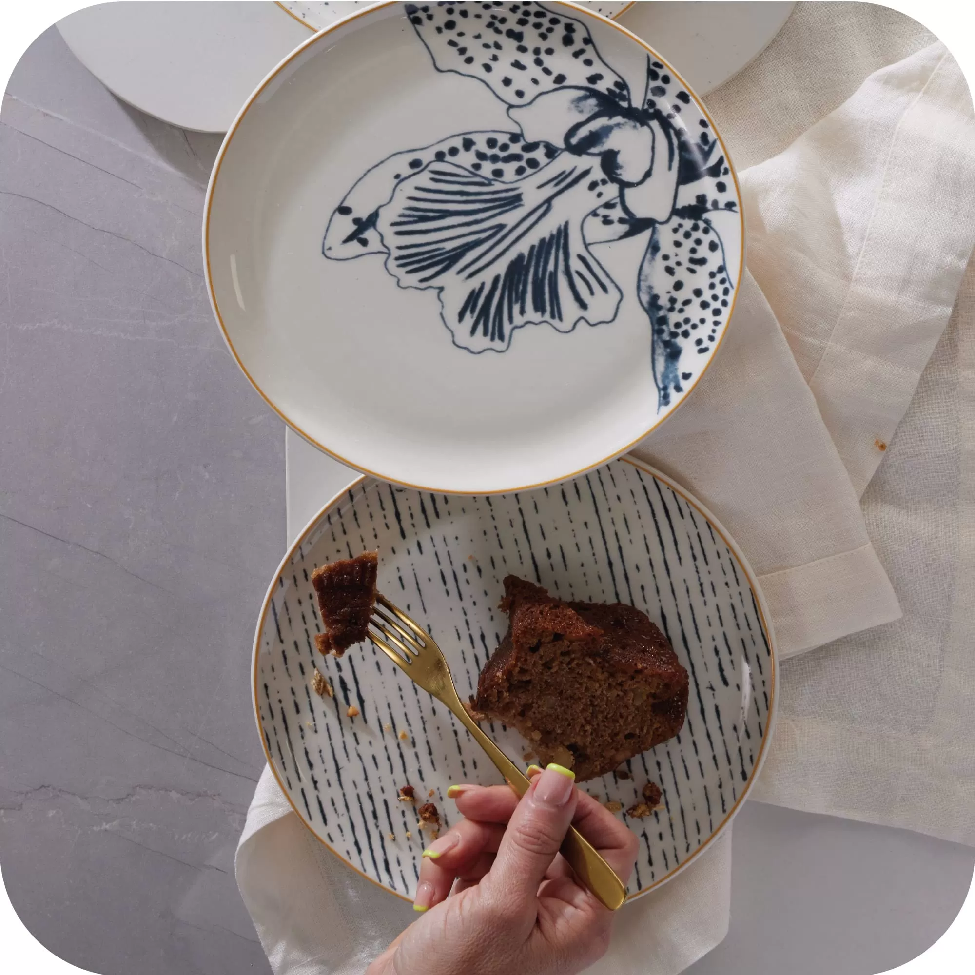 4 Salad Ceramic plates Set