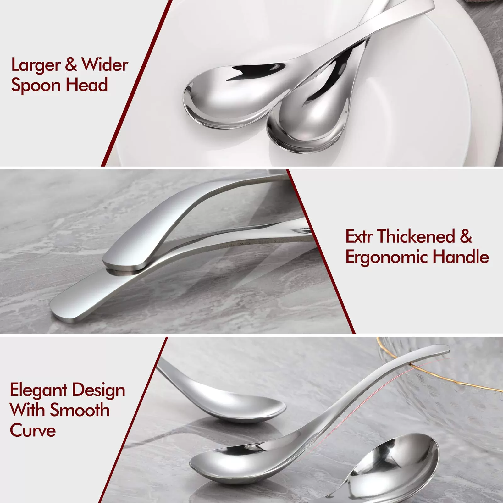 High Grade Stainless Steel Soup Spoons