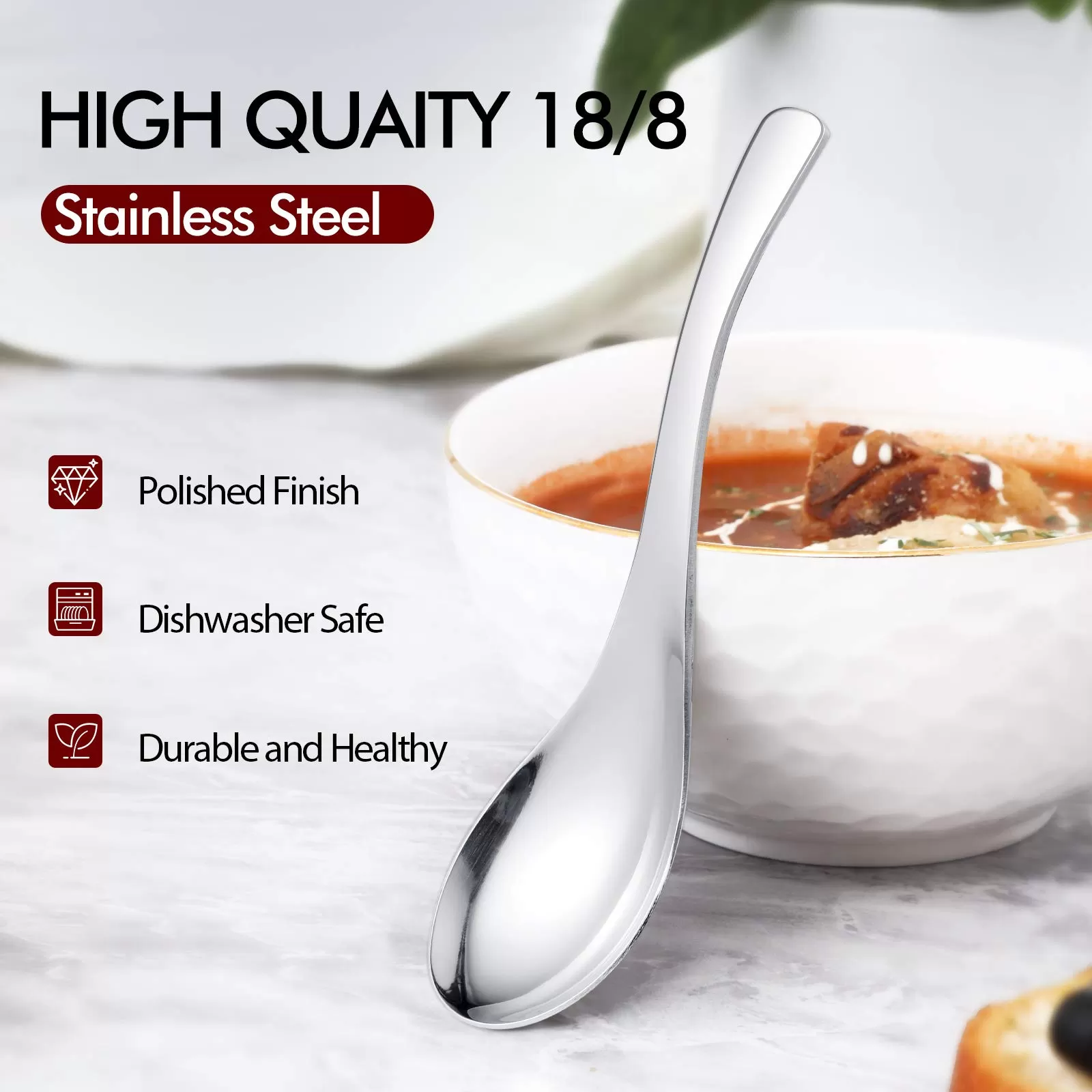 High Grade Stainless Steel Soup Spoons