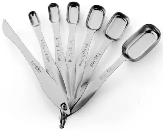 Rectangular Stainless Steel Measuring Spoons Set with Leveler