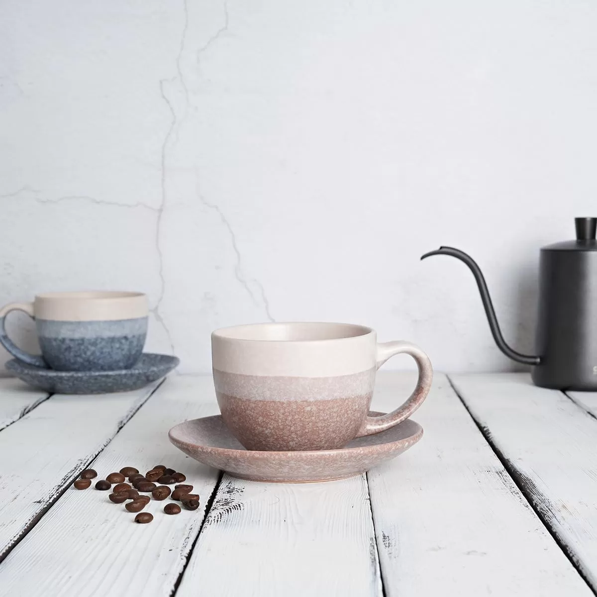 Ceramic Cappuccino Cup and Saucer Set