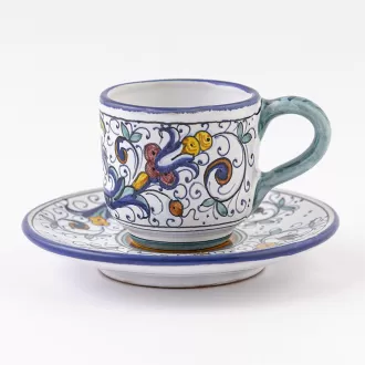 Ceramic Espresso Hand Painted Cup with Saucer