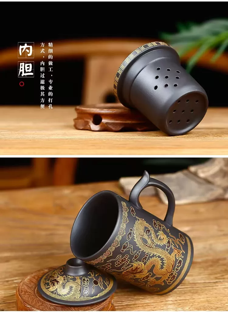 Dragon-themed porcelain tea mug for gifting