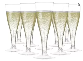 Clear Champagne Glasses - Elegant and Durable 4.5 oz Stemware