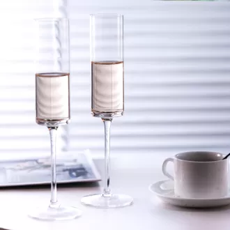 Crystal Glass Champagne Wine Flutes  - Elegant Sparkling  Stemware