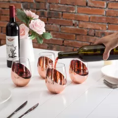 Discover the Best in Glassware: Modern Copper Accent Stemless Wine Glass Set Wholesale in China