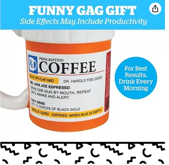 Large Funny Prescription Coffee Cup